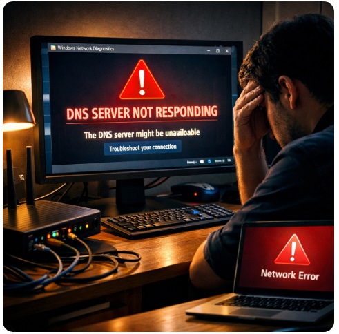 dns 서버 응답 없음