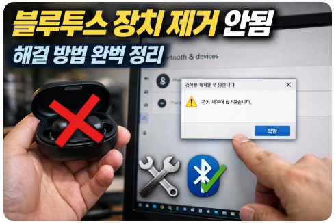 블루투스 장치 제거 안됨